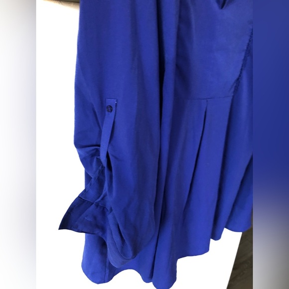 Lane Bryant|Royal blue chiffon long sleeve blouse with eyelet detail, plus size• - Picture 6 of 11